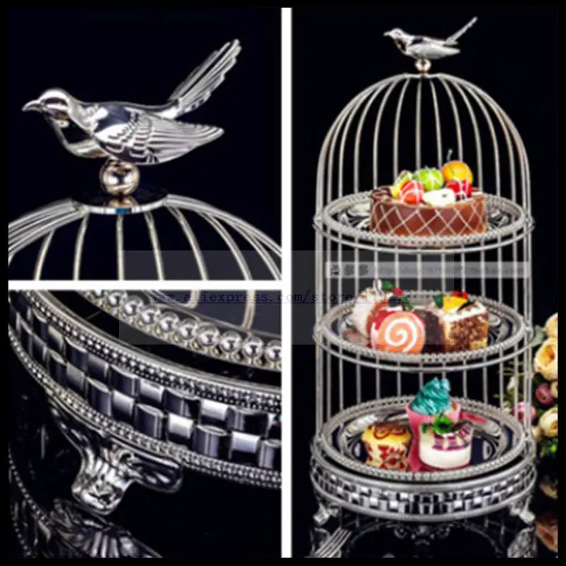 1PCS New small three-layer silver plated bird cage snack stand multi-layer metal cake stand creative dessert rack
1PCS New small three-layer silver plated bird cage snack stand multi-layer metal cake stand creative dessert rack