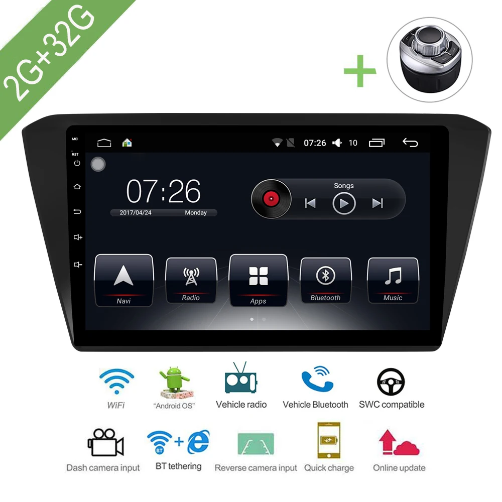 Автомобильный мультимедийный плеер 1 Din Android 7 автомобильный DVD для VW/Volkswagen Skoda Superb