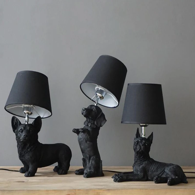 Nordic Novelty resin dog shape LED Table Lamps Danmark style puppy lights bedroom study LED table lights with fabric lampshade
Nordic Novelty resin dog shape LED Table Lamps Danmark style puppy lights bedroom study LED table lights with fabric lampshade