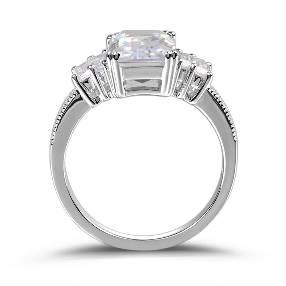 Leige Jewelry Real White Zircon Ring Emerald Cut Prong Setting 925 Sterling Silver for Women Engagement Ring Romantic Gifts
Leige Jewelry Real White Zircon Ring Emerald Cut Prong Setting 925 Sterling Silver for Women Engagement Ring Romantic Gifts
