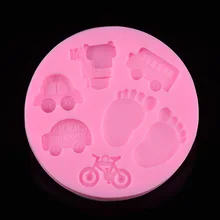 Free And Fast Shipping Car Bicycle Foot Shaped Silicone Cake Mold Sugar Paste 3D Fondant Cake Decoration Tools Soap Mould D292