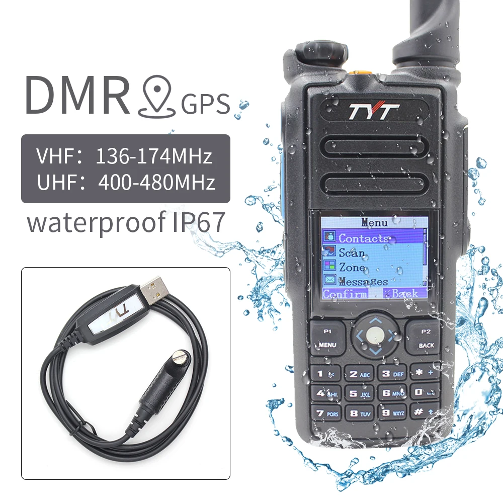 Фото TYT MD 2017 136 174MHz 400 480MHZ DMR приемопередатчик IP67 водонепроницаемая рация|Рации| |