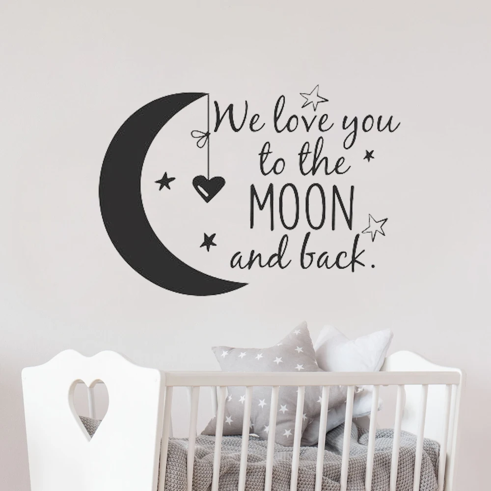 We Love You To The Moon And Back Wall Decal Nursery Quotes Moon and Stars Wall Sticker Children Room Decor Kids Rooms LW101
We Love You To The Moon And Back Wall Decal Nursery Quotes Moon and Stars Wall Sticker Children Room Decor Kids Rooms LW101