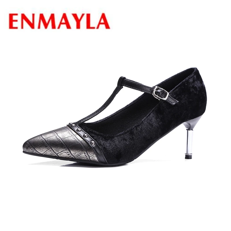 ENMAYLA Size 32-43 Sexy Ladies High Heel Shoes Women T-Strap Patchwork Thin Heel Pumps Party Club Fashion Elegant Footwear CR118
ENMAYLA Size 32-43 Sexy Ladies High Heel Shoes Women T-Strap Patchwork Thin Heel Pumps Party Club Fashion Elegant Footwear CR118