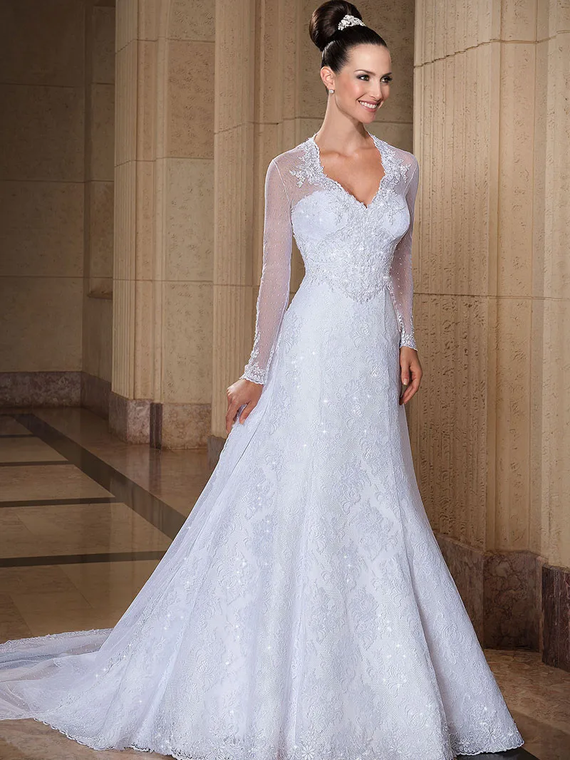 Свадебные Платья Съемная Поезд 2016 trouwjurken Vestido Де Novia Белый V-образным Вырезом С