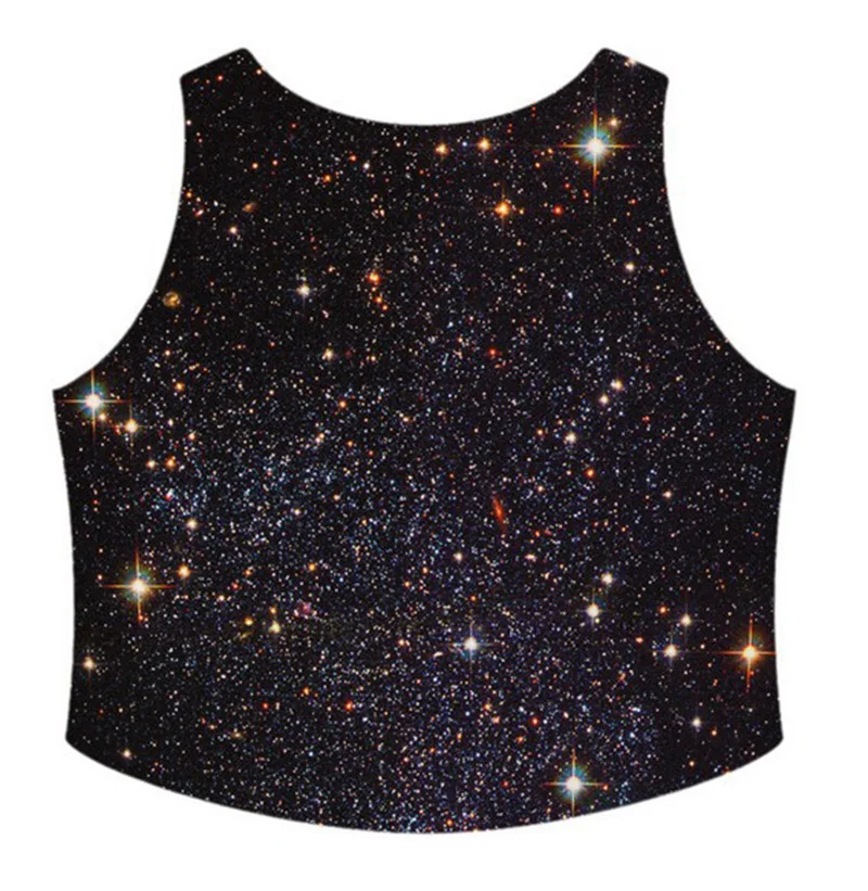Galaxy tiger/женские укороченные майки с принтом 2016 года Модные Дизайнерские летние