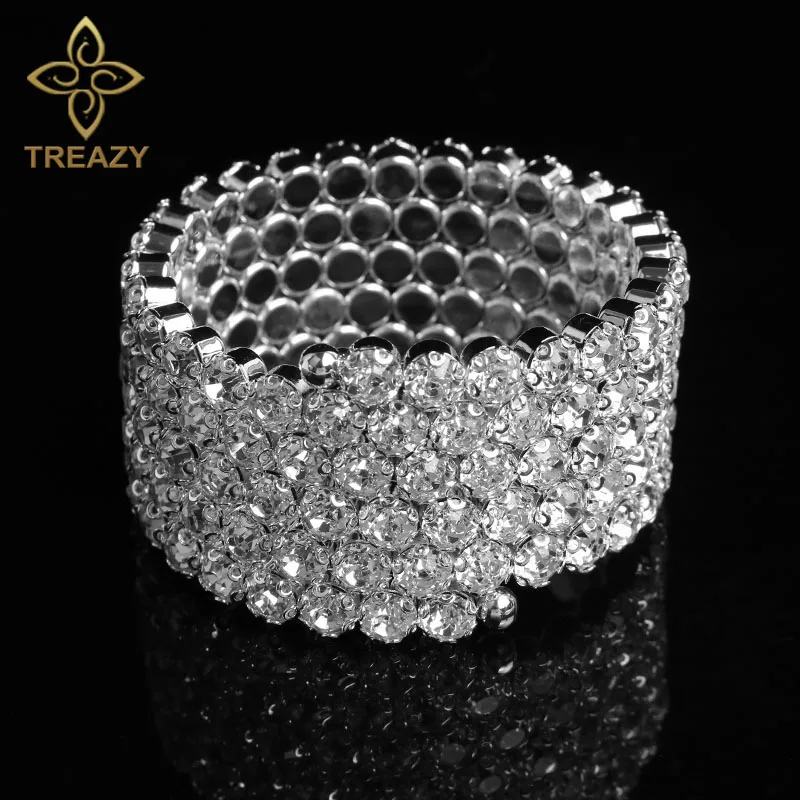 TREAZY Open Cuff Bangles Bracelets for Women Silver Color 5 Row Top Crystal Bracelet Wedding Jewelry Accessories Pulseras Femme
TREAZY Open Cuff Bangles Bracelets for Women Silver Color 5 Row Top Crystal Bracelet Wedding Jewelry Accessories Pulseras Femme