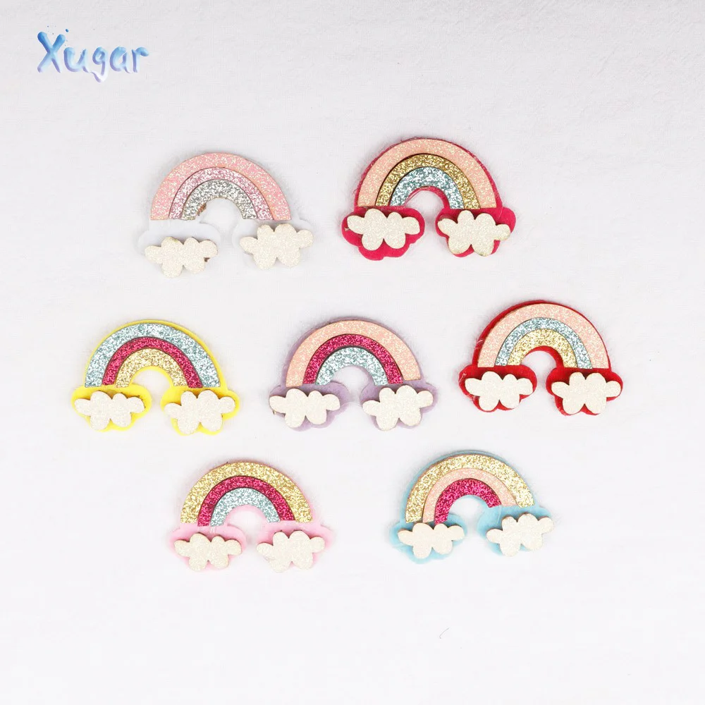 Xugar New 7pcs/lot Felt Fabric Paillette Glitter Cloud Rainbow Appliques wedding DIY Sewing Patchs craft hair bows accessories
Xugar New 7pcs/lot Felt Fabric Paillette Glitter Cloud Rainbow Appliques wedding DIY Sewing Patchs craft hair bows accessories