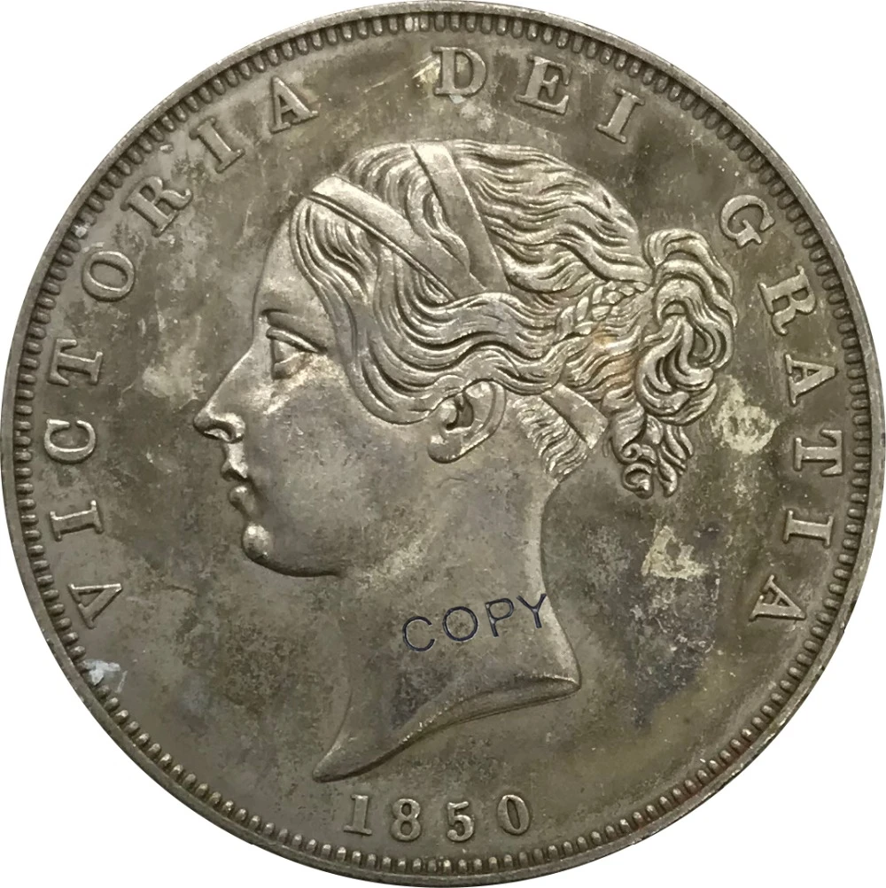 1850 United Kingdom 1/2 Crown Victoria Cupronickel Plated Silver Collectibles Copy Coin
1850 United Kingdom 1/2 Crown Victoria Cupronickel Plated Silver Collectibles Copy Coin
