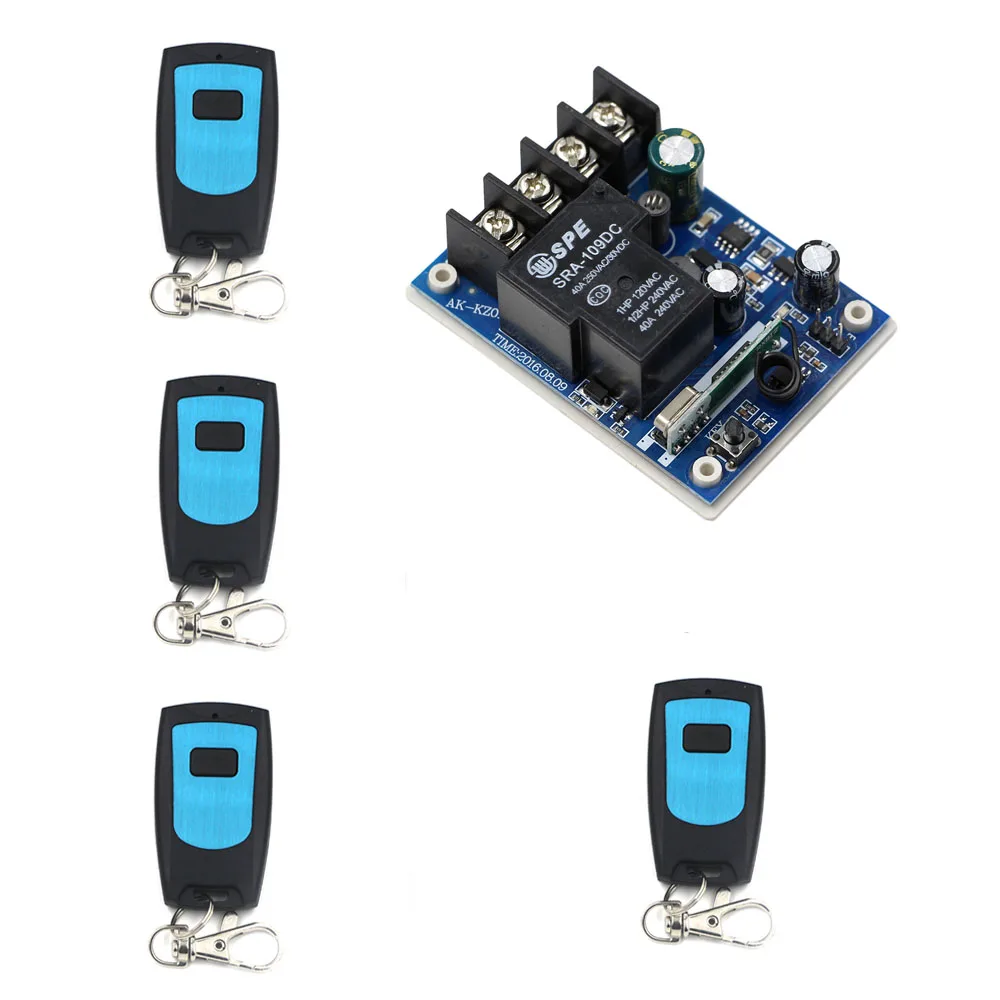 Wide Voltage DC 12V 24V 36V 48V 30A 1 CH RF Wireless Remote Control Switch 1pcs Receiver & 4pcs Transmitter For Light Led Lamp
Wide Voltage DC 12V 24V 36V 48V 30A 1 CH RF Wireless Remote Control Switch 1pcs Receiver & 4pcs Transmitter For Light Led Lamp