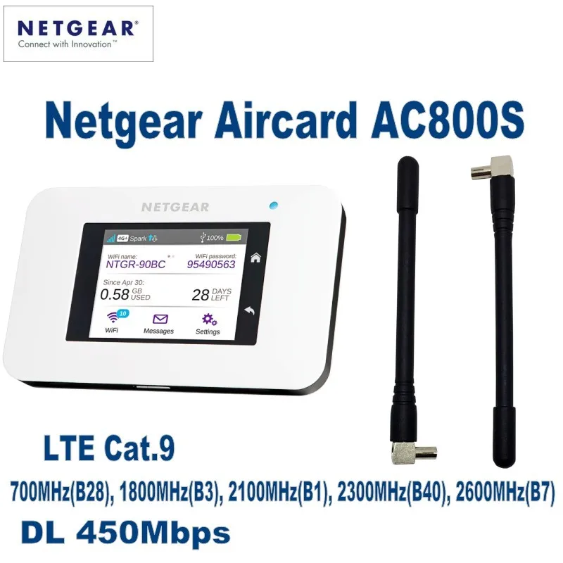 Netgear Aircard AC800S Cat9 450 Мбит/с 4G LTE беспроводной маршрутизатор с поддержкой B1 B3 B7 B8 B28 B38 B40
Netgear Aircard AC800S Cat9 450 Мбит/с 4G LTE беспроводной маршрутизатор с поддержкой B1 B3 B7 B8 B28 B38 B40