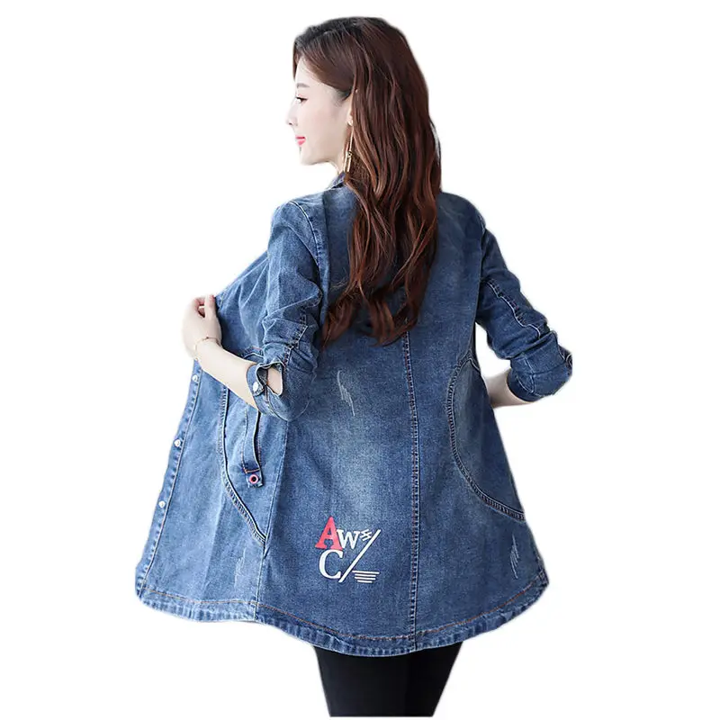 Letter Print Jaqueta Spring New 2019 Denim Jacket Long Women Jeans Coat Ladies Casual Slim Fit Plus Size Windbreaker Woman f333
Letter Print Jaqueta Spring New 2019 Denim Jacket Long Women Jeans Coat Ladies Casual Slim Fit Plus Size Windbreaker Woman f333