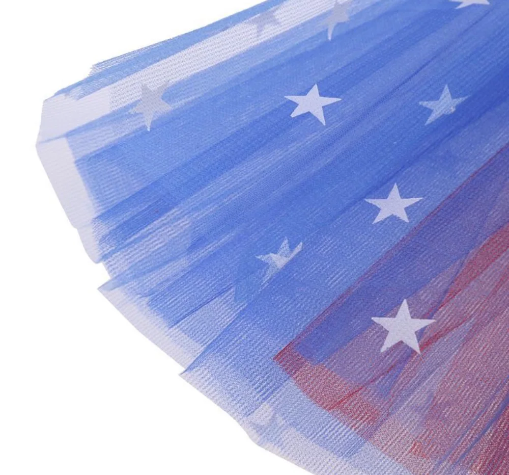 80-140cm American Flag Girls Tutu Skirt Fluffy Tulle Baby Girls Skirt