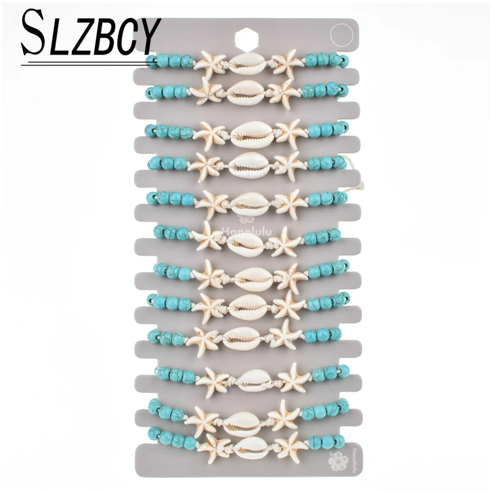 Vintage 12 pcs/lot Wooden Beads Shell Charm Bracelets Set For Women Men Handmade Braided Elastic Adjustable Bracelet Fashion
Vintage 12 pcs/lot Wooden Beads Shell Charm Bracelets Set For Women Men Handmade Braided Elastic Adjustable Bracelet Fashion
