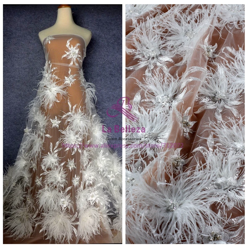 La Belleza New Upscale glittering heavy 3D flowers feather beaded crystal wedding/evening dress lace fabric 1 yard
La Belleza New Upscale glittering heavy 3D flowers feather beaded crystal wedding/evening dress lace fabric 1 yard