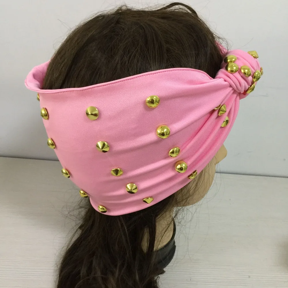 Unique Rihanna Gaga Punk Rivet Headband Star Same Style Gold Studs Hairbands Pink Red White Bandanas Custom Hand Made Headwear
Unique Rihanna Gaga Punk Rivet Headband Star Same Style Gold Studs Hairbands Pink Red White Bandanas Custom Hand Made Headwear