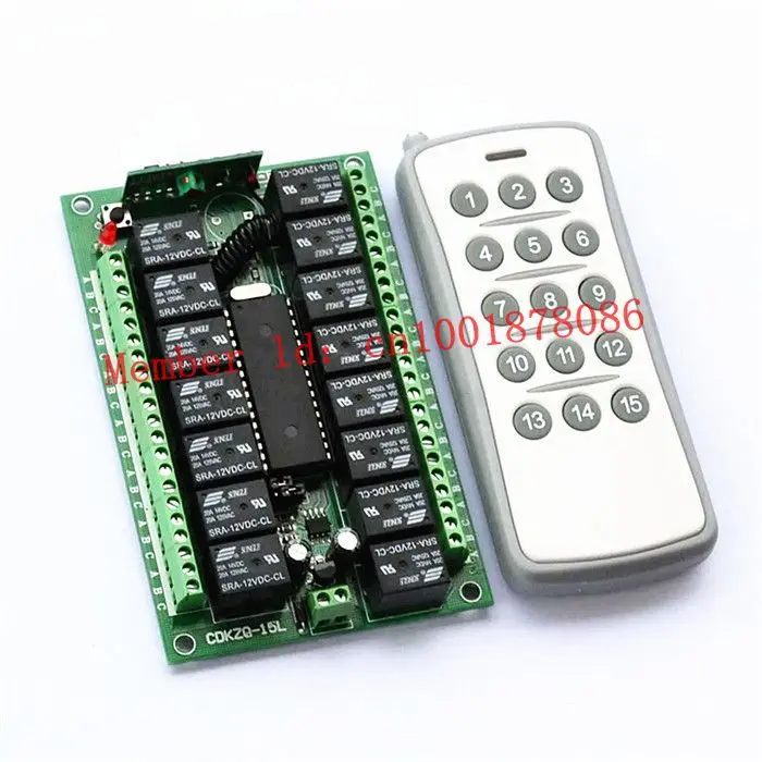 Free Shipping 12V DC 10A 15CH (channel) RF Wireless Remote Control Power Switch& Remote Control system Receiver &Transmitter
Free Shipping 12V DC 10A 15CH (channel) RF Wireless Remote Control Power Switch& Remote Control system Receiver &Transmitter