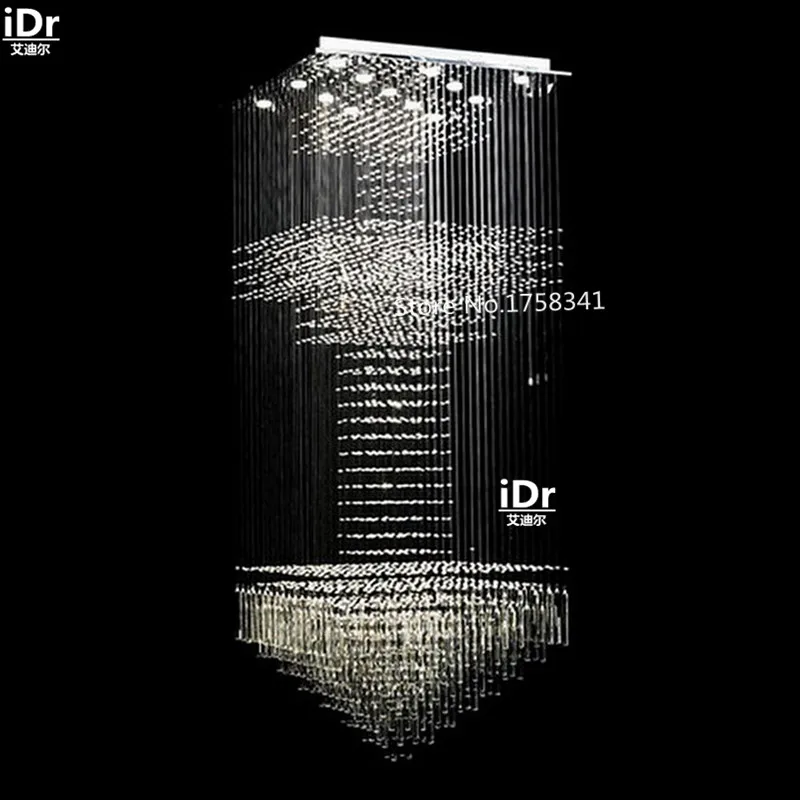 Hotel Square Crystal LED lamp double staircase living room lights headlight lamp suspension wire Chandeliers Rmy-0483
Hotel Square Crystal LED lamp double staircase living room lights headlight lamp suspension wire Chandeliers Rmy-0483