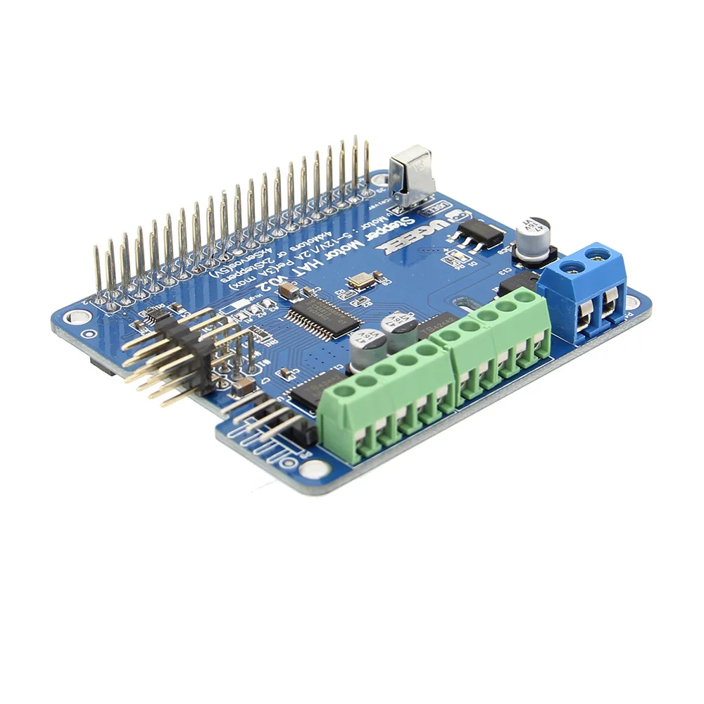 Raspberry Pi 3 B+ Motor HAT Stepper Servo Motor IR Remote Robot Expansion Board Module for Raspberry Pi 3 Model B+ Plus / Pi 2B
Raspberry Pi 3 B+ Motor HAT Stepper Servo Motor IR Remote Robot Expansion Board Module for Raspberry Pi 3 Model B+ Plus / Pi 2B
