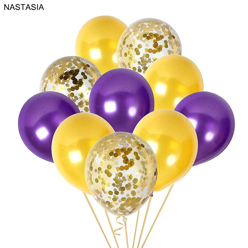 NASTASIA 15pcs/lot romantic balloon combination 12 inch purple pink gold transparent confetti birthday party wedding decoration
NASTASIA 15pcs/lot romantic balloon combination 12 inch purple pink gold transparent confetti birthday party wedding decoration