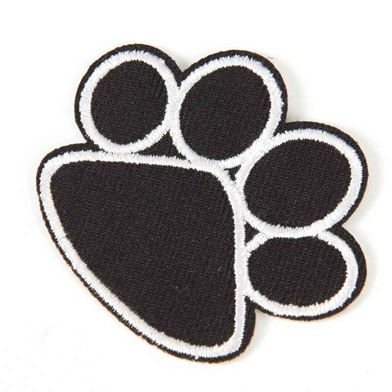 4 5 см x Милая Черная нашивка в виде лапы собаки патчи с вышивкой наклейки для детей