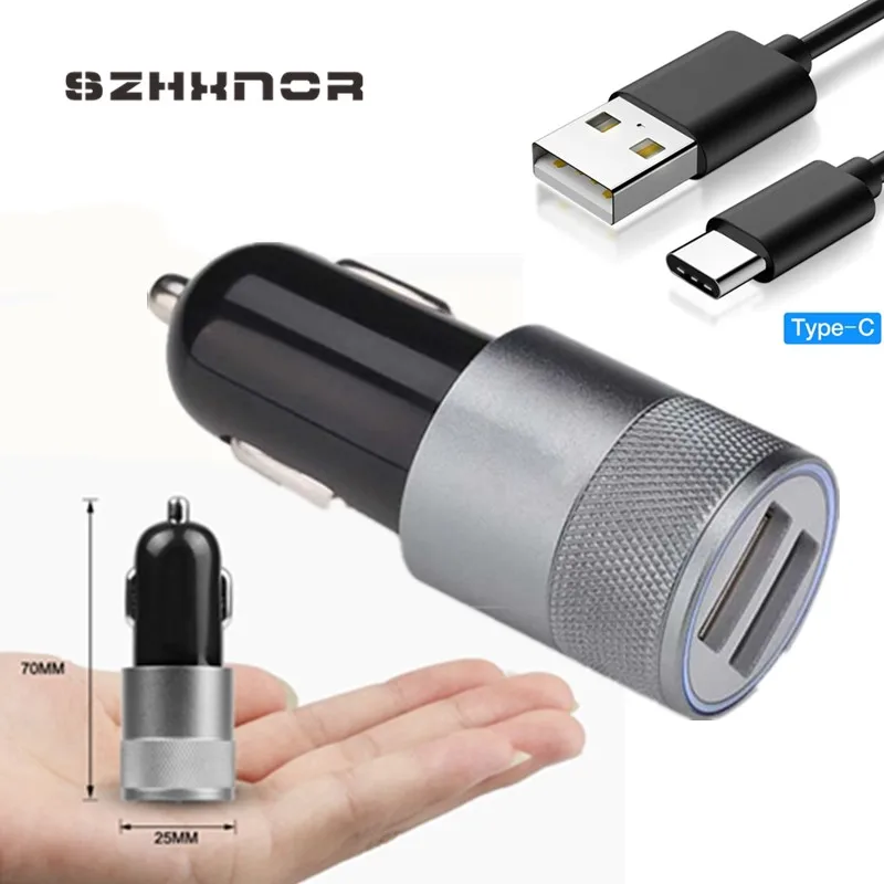 Автомобильное зарядное устройство с USB портом и кабелем типа C для Xiaomi Mi 9 A2 mi8 REDMI