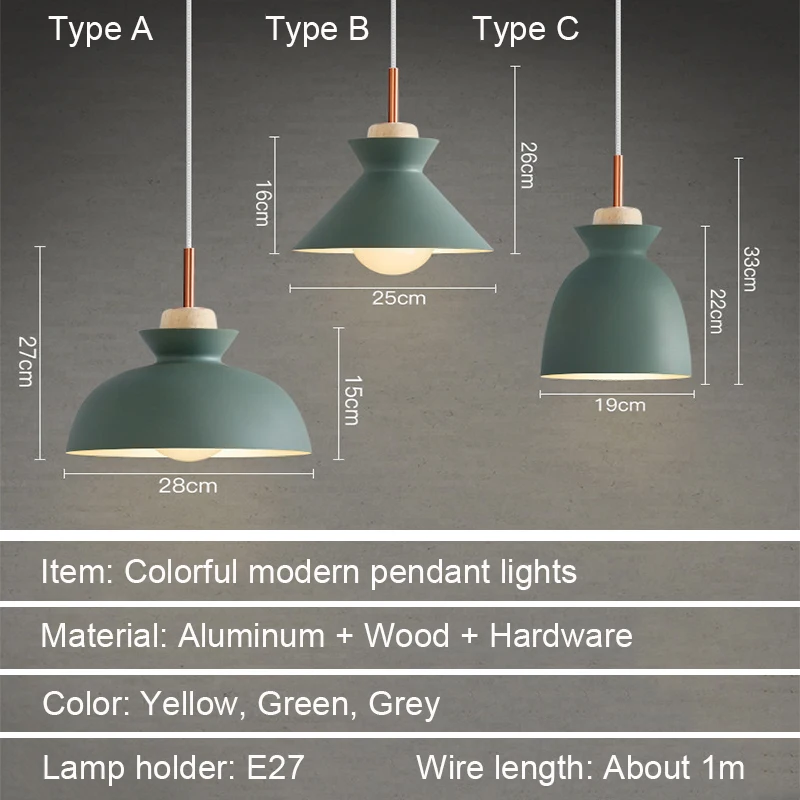 Mordern Pendant Lights Dining Room Hanglamp Nordic Wood Pendant Lamp Loft Colorful Industrial Lamp For Kitchen Living Room E27
Mordern Pendant Lights Dining Room Hanglamp Nordic Wood Pendant Lamp Loft Colorful Industrial Lamp For Kitchen Living Room E27
