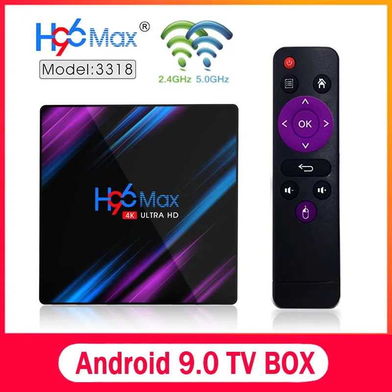 H96 Max RK3318 Android tv Box 9 0 4 Гб ОЗУ 32 64 телевизоры Smart 4K IP Google голосовой помощник Netflix