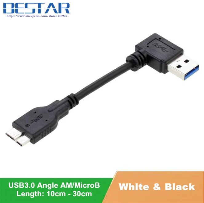 10 см 30 USB 3 0 Прямоугольный A штекер к Micro B Pin короткий адаптер AM/ MicroB кабель для