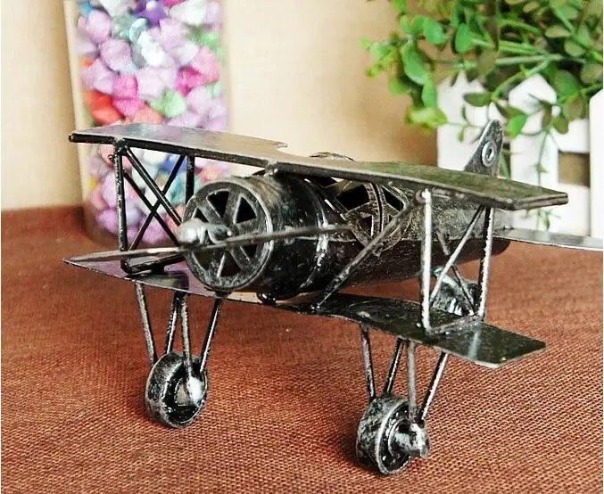 Pure manual model plane toys furnishing articles Wrought iron old handicraft Retro Biplane model creative decoration
Pure manual model plane toys furnishing articles Wrought iron old handicraft Retro Biplane model creative decoration