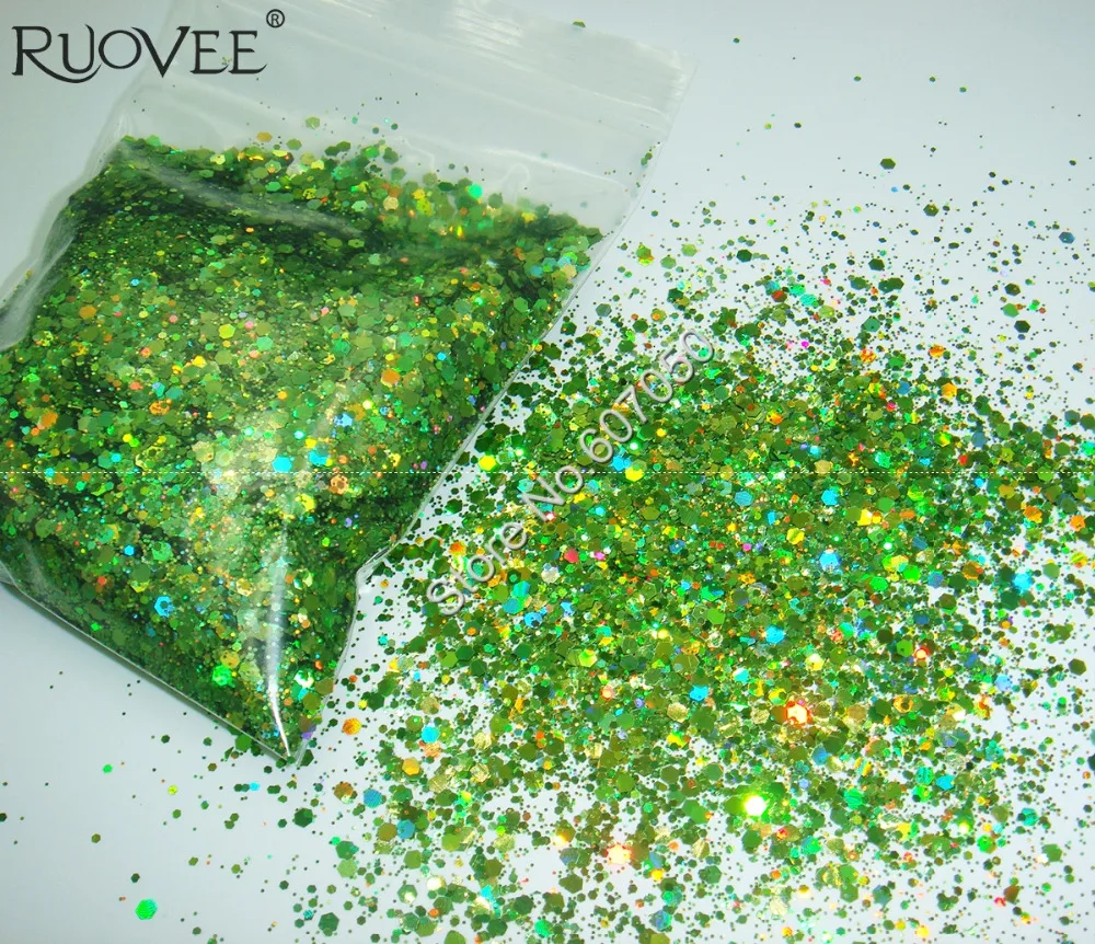 Holographic Laser Glitter Mixed Light Green Color Hexagon Paillette Spangle Powder Shape for Nail Art Glitter Craft Decoration
Holographic Laser Glitter Mixed Light Green Color Hexagon Paillette Spangle Powder Shape for Nail Art Glitter Craft Decoration