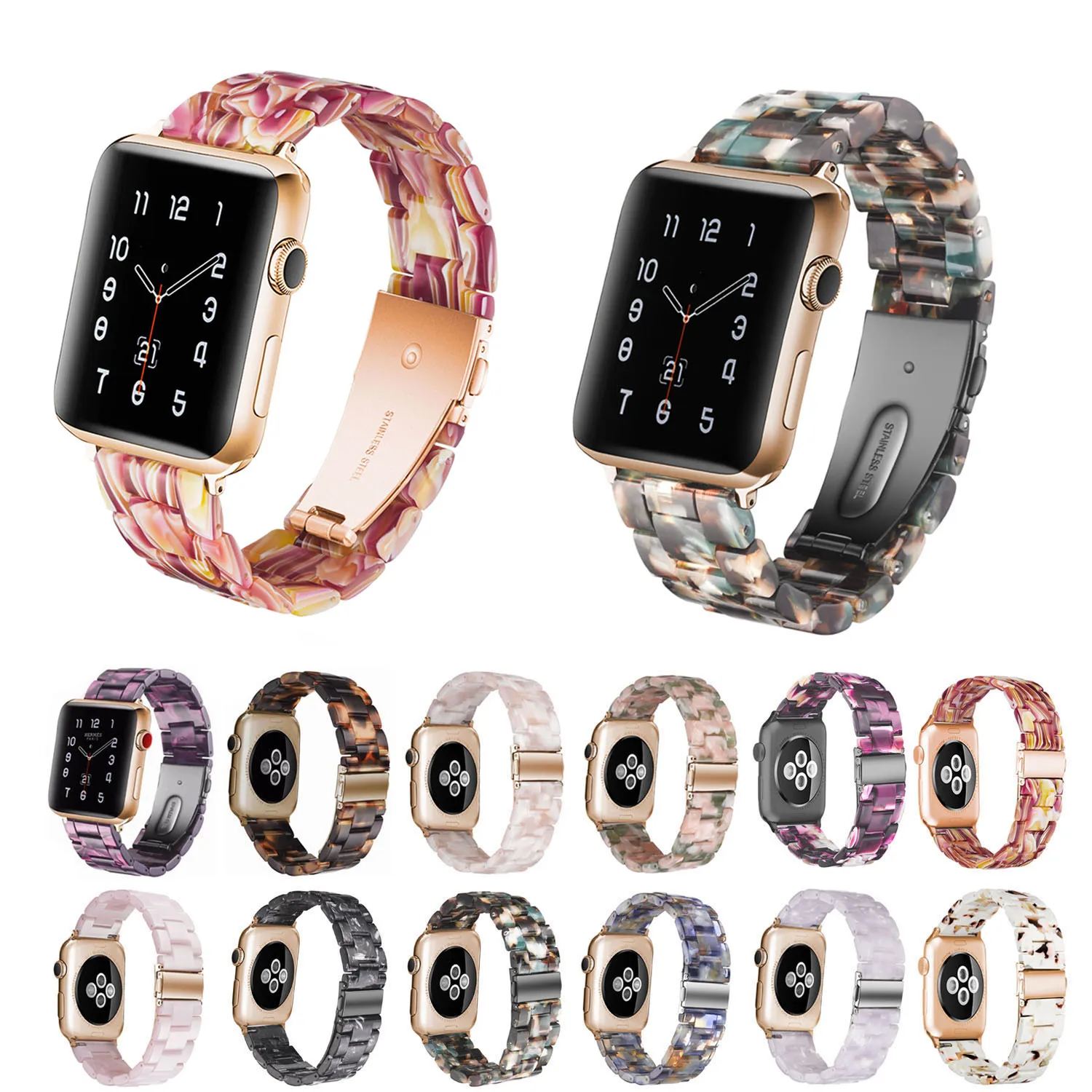 Watch Band for Apple Watch Series 4 3 2 1 Replacement Resin Watch Strap for iWatch 38mm 40mm 42mm 44mm Bracelet Wristband
Watch Band for Apple Watch Series 4 3 2 1 Replacement Resin Watch Strap for iWatch 38mm 40mm 42mm 44mm Bracelet Wristband