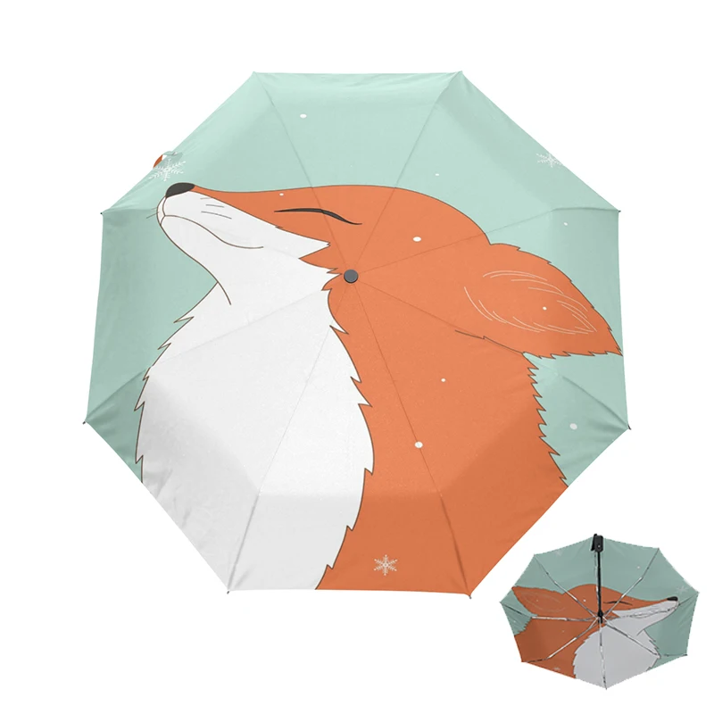 Creative Fox Automatic Three Folding Umbrella Rain Women Light Weight Windproof Portable Umbrella Male Parasol Travel Paraguas
Creative Fox Automatic Three Folding Umbrella Rain Women Light Weight Windproof Portable Umbrella Male Parasol Travel Paraguas