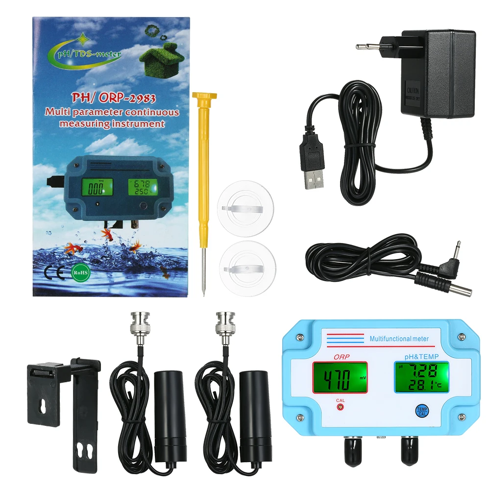 Digital 3 in 1 pH/ORP/TEMP Meter Multi-function Water Quality Tester Monitor Detector Multiparameter LCD Tri-Meter for aquarium
Digital 3 in 1 pH/ORP/TEMP Meter Multi-function Water Quality Tester Monitor Detector Multiparameter LCD Tri-Meter for aquarium