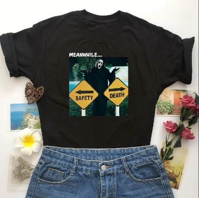 Fashionshow-JF Meanwhile..Safety Or Death T-Shirt Safety or Death Graphic Tee Gothic Shirt Hard Choose In Life Funny 90s Top
Fashionshow-JF Meanwhile..Safety Or Death T-Shirt Safety or Death Graphic Tee Gothic Shirt Hard Choose In Life Funny 90s Top