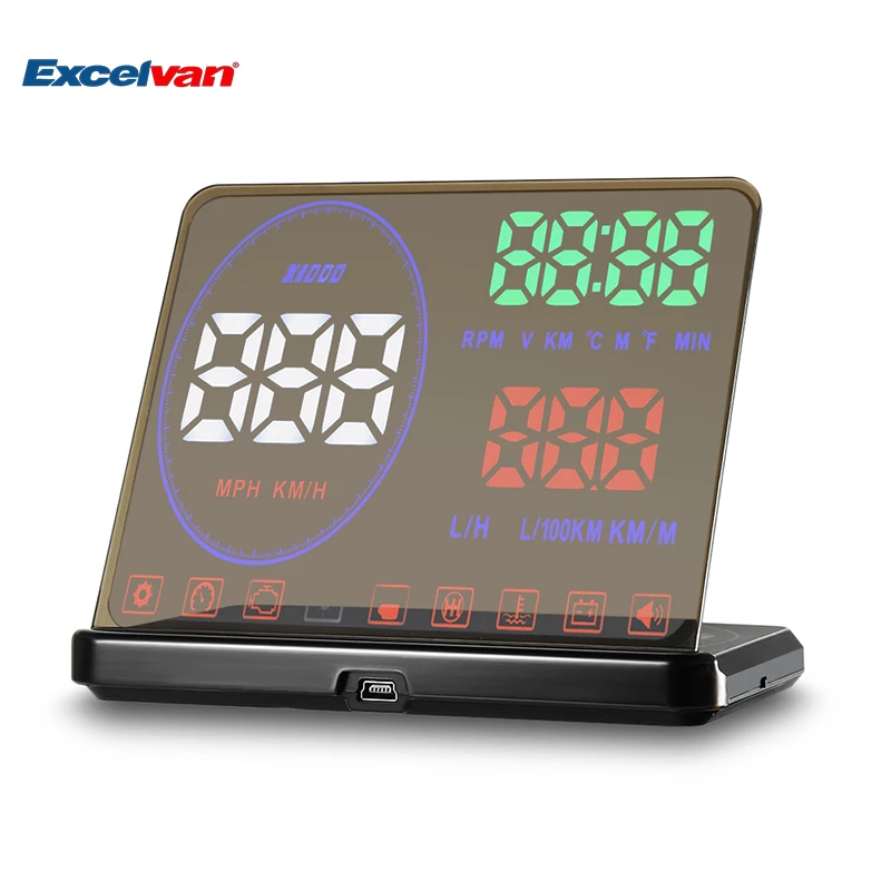 Excelvan M9 5 дюймовый HD экран OBD2 II автомобильный HUD Дисплей многоцветная