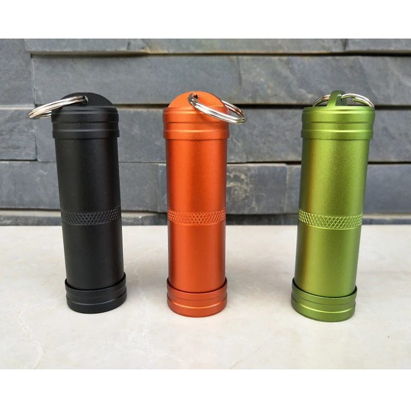 H993 Outdoor aluminum alloy sealed waterproof outdoor emergency medicine bottles metal waterproof key chain camping survival
H993 Outdoor aluminum alloy sealed waterproof outdoor emergency medicine bottles metal waterproof key chain camping survival