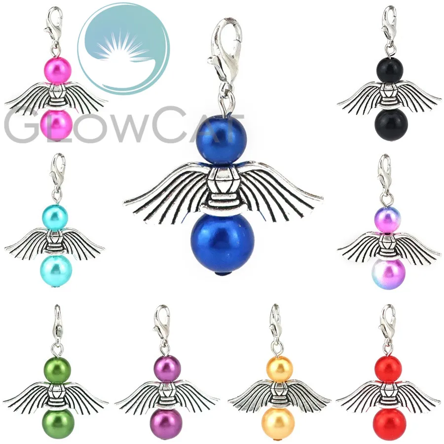 12Pcs/Lot Mix Color Dancing Guardian Angel Wings Charms With Acrylic Pearl Angel Beads For Women Earrings Collier Jewelry Bulk
12Pcs/Lot Mix Color Dancing Guardian Angel Wings Charms With Acrylic Pearl Angel Beads For Women Earrings Collier Jewelry Bulk