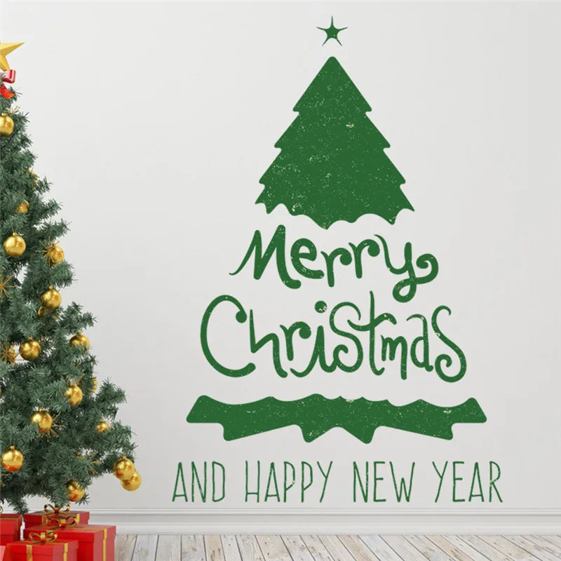 Merry Christmas Tree Decoration wall stickers for Living Room adesivos de paredes home wall decals arts mural New Year poster
Merry Christmas Tree Decoration wall stickers for Living Room adesivos de paredes home wall decals arts mural New Year poster
