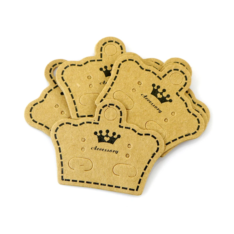 100pcs Kraft Paper Jewelry Display Tag Earrings Cards Paper Packaging Cards Brown color Crown shape
100pcs Kraft Paper Jewelry Display Tag Earrings Cards Paper Packaging Cards Brown color Crown shape