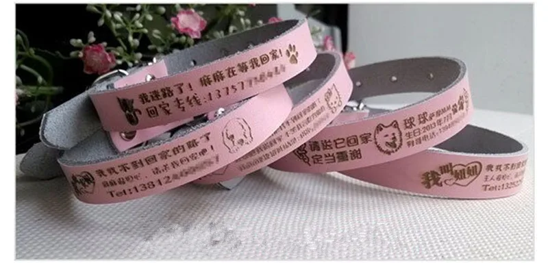 A46 DIY Pet Collar Leather Dog Cat Collars Including lettering service lettering name,tel,address
A46 DIY Pet Collar Leather Dog Cat Collars Including lettering service lettering name,tel,address