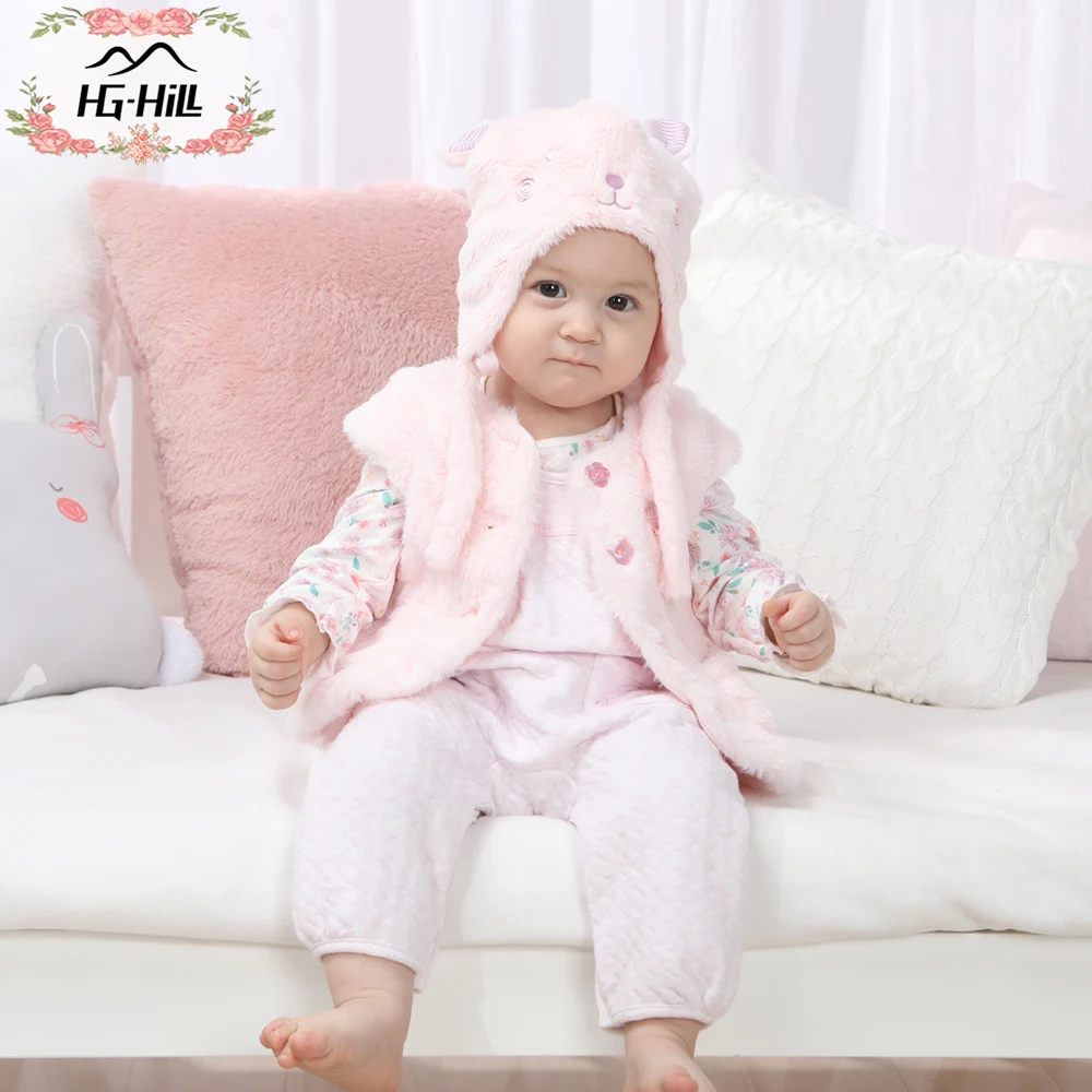 HG hilm/AW18 0027B 2018 г. осенне зимняя модная однотонная теплая детская одежда для