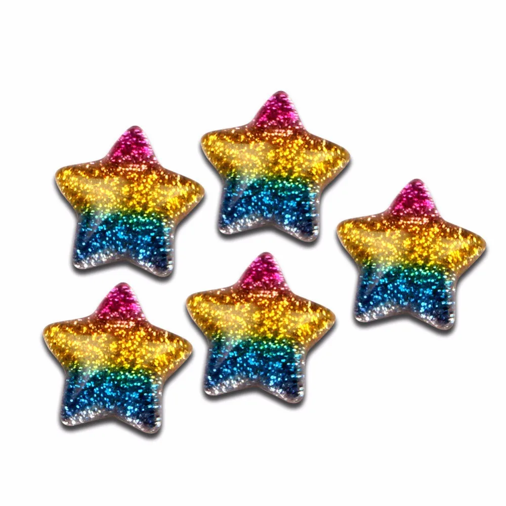 

30Pcs Resin Bling Star Decoration Crafts Cute Kawaii Beads Flatback Cabochon Embellishments For Scrapbooking DIY Accessories