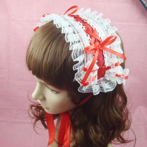 Princess sweet Lolita hairband Cosplay Lolita hair accessory ribbon bow white lace hair band young girl cos hair bonnet
Princess sweet Lolita hairband Cosplay Lolita hair accessory ribbon bow white lace hair band young girl cos hair bonnet