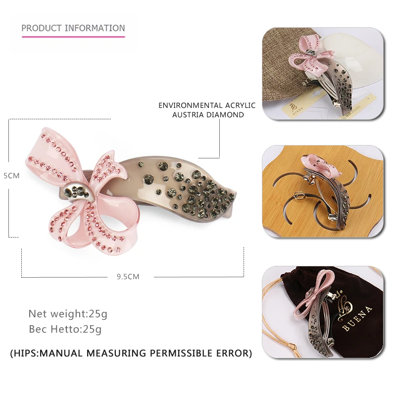 Fashion Twisted Bow Hair Clips Environmental Acrylic Butterfly Barrettes Women Accessories | Украшения и аксессуары