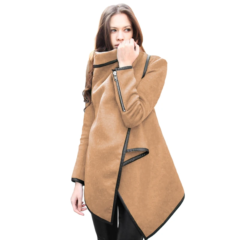 Fashion Women Asymmetric Coat Solid Color Turn-down Collar Long Sleeves Thin Jacket Temperament Overcoat Loose Long Outerwear
Fashion Women Asymmetric Coat Solid Color Turn-down Collar Long Sleeves Thin Jacket Temperament Overcoat Loose Long Outerwear