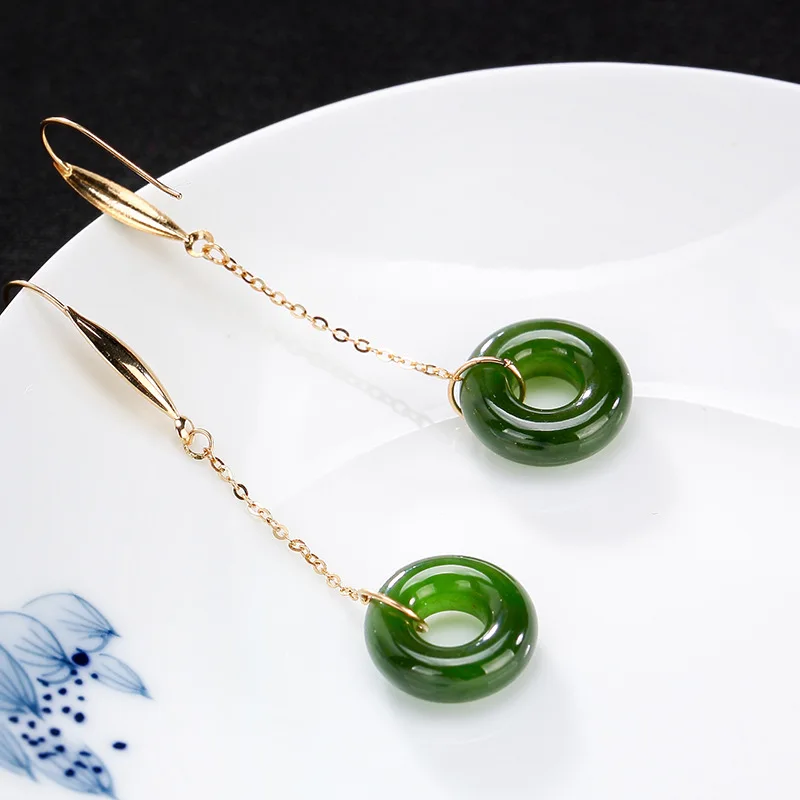 Authenic 100% 925 Sterling Silver Inlaid Natural Hetian Jade Safety Button Lady High-grade Top Hat Ear Earrings Wholesale
Authenic 100% 925 Sterling Silver Inlaid Natural Hetian Jade Safety Button Lady High-grade Top Hat Ear Earrings Wholesale