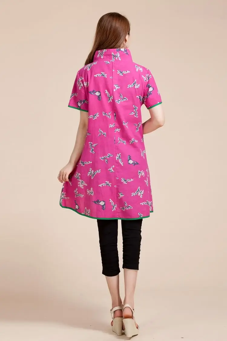 Plus size large Top Retro Long Blouse China national trend Clothing women Summer chinese style buttons stand collar long Jacket
Plus size large Top Retro Long Blouse China national trend Clothing women Summer chinese style buttons stand collar long Jacket