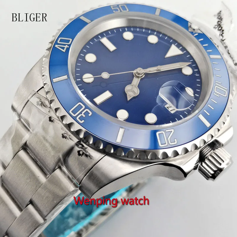 Bliger 40mm Sterile Blue Dial Sapphire Crystal Automatic Mens Watch Wristwatches W2757
Bliger 40mm Sterile Blue Dial Sapphire Crystal Automatic Mens Watch Wristwatches W2757