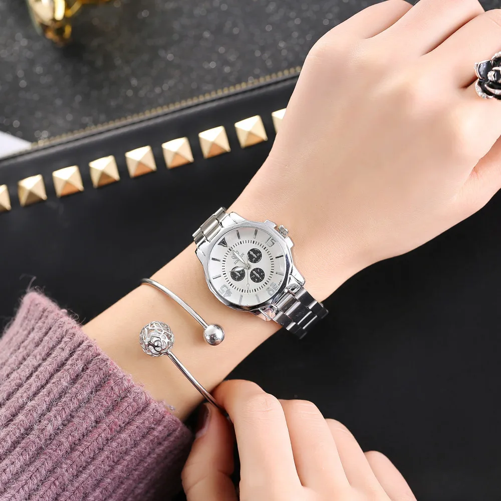 Женские часы с тремя циферблатами Reloj Mujer женские наручные ультра-тонкий ремешок